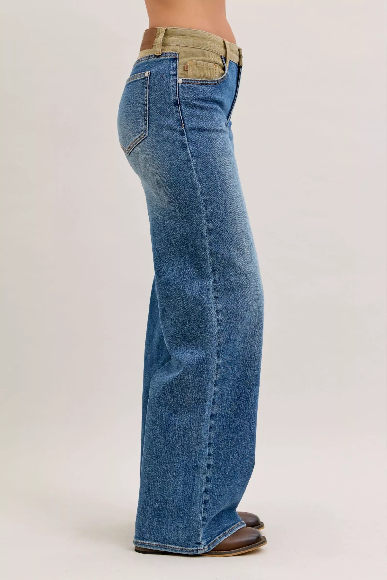 Judy Blue Jeans - MR Column Straight Jeans with Corduroy Waist - Be Bliss Boutique
