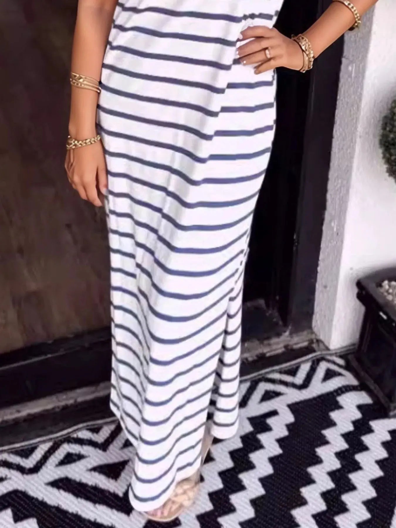 Full Size T-Shirt Striped Maxi Dress |  Be Bliss Boutique