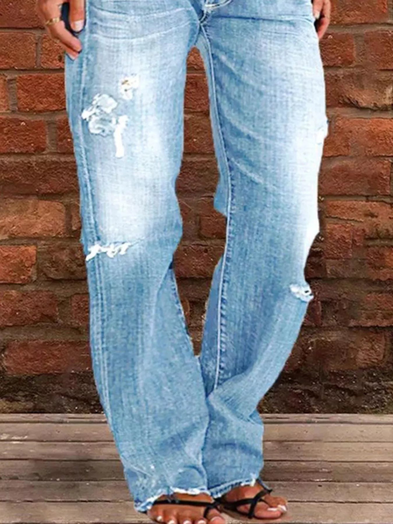 Full Size Distressed Raw Hem Jeans - Be Bliss Boutique