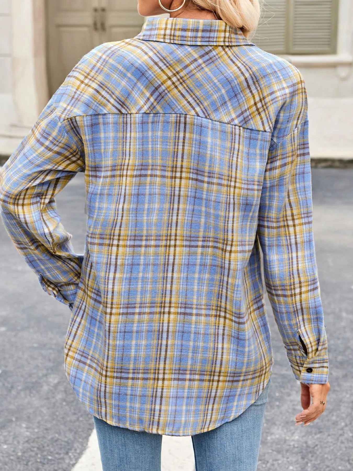 Plaid Button Up Long Sleeve Shirt -  Be Bliss Boutique