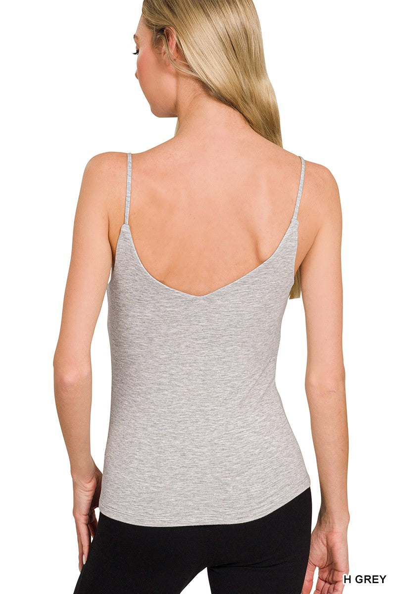 Zenana Double Layered V Neck Spaghetti Cami Tank Top - Be Bliss Boutique