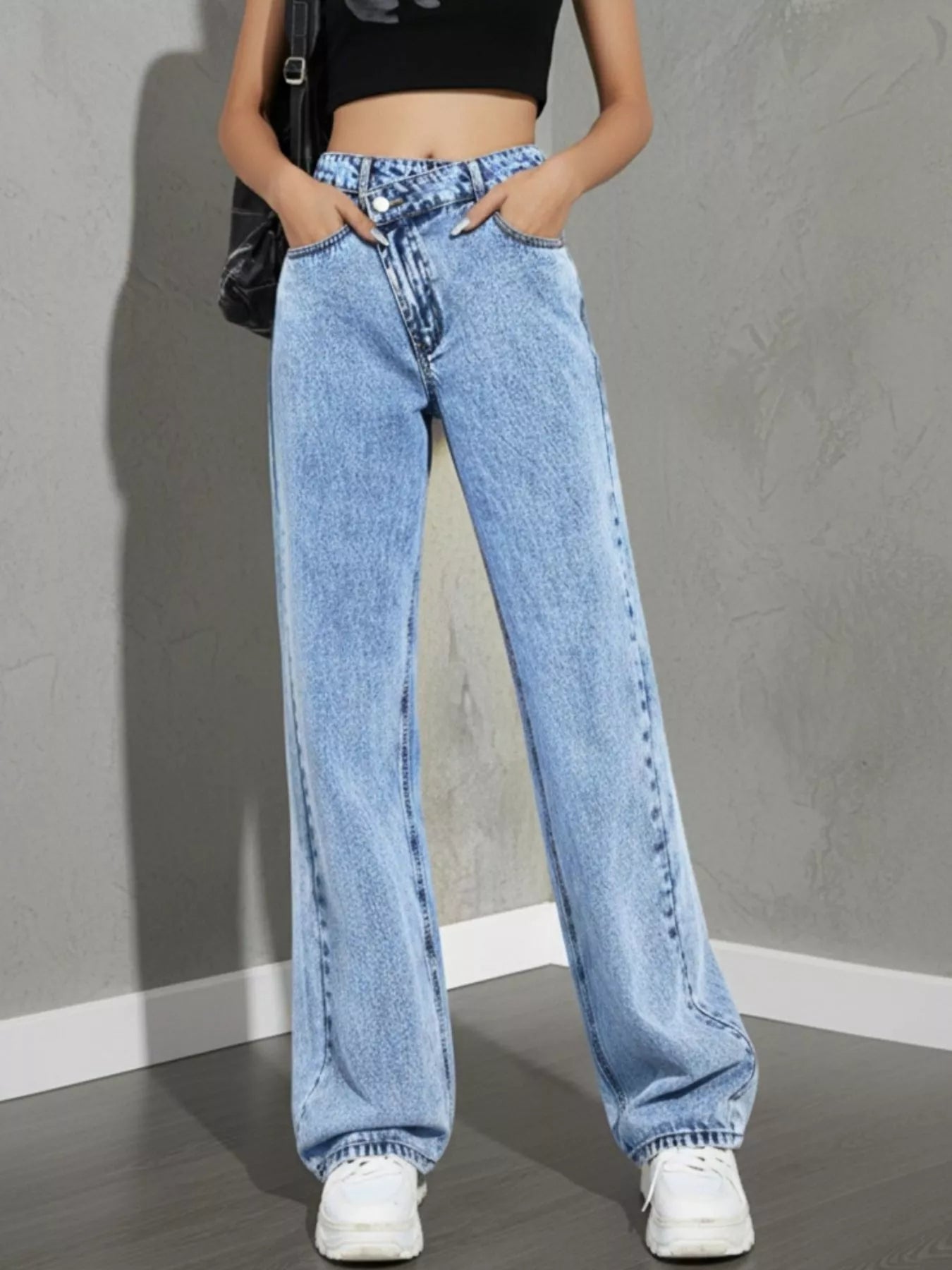 High Waist Wide Leg Denim Jeans - Be Bliss Boutique