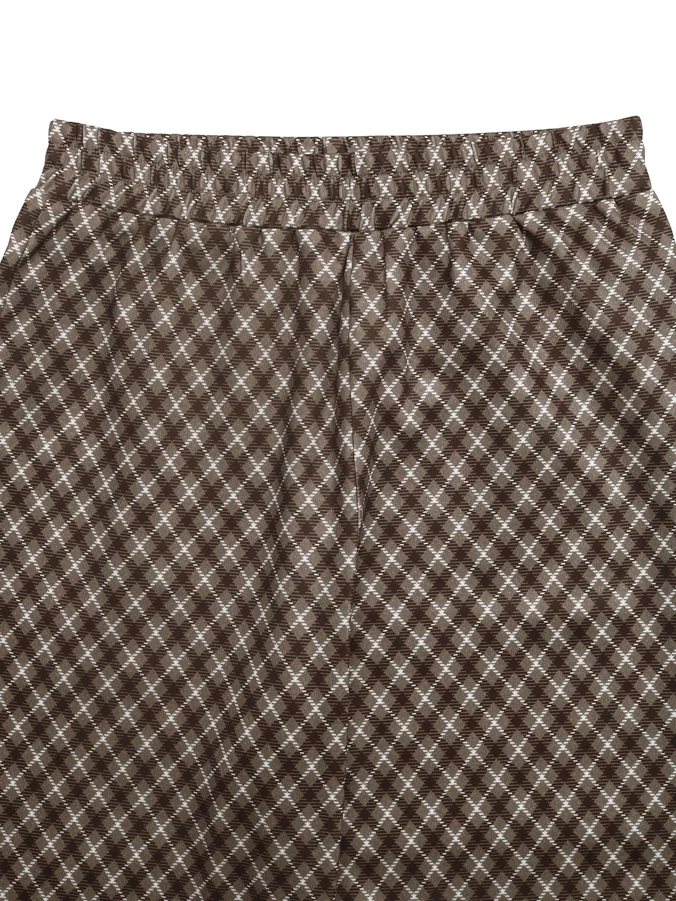 Plaid High-Waisted Wide Leg Pants - Be Bliss Boutique