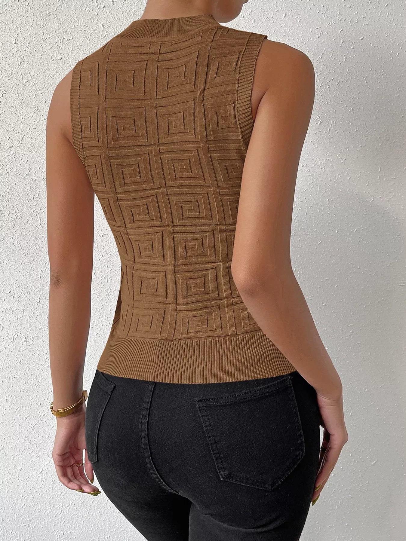 Geometric Pattern Womens Knit Tank Top - Be Bliss Boutique