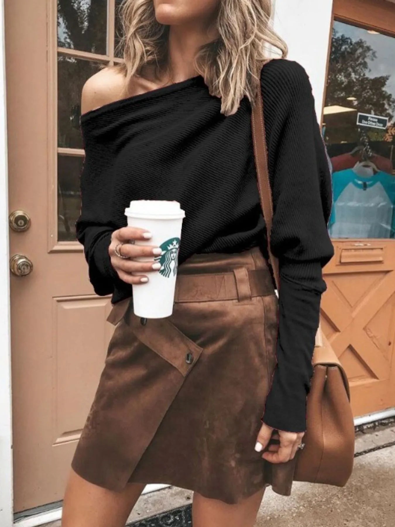 Single Shoulder Ribbed Knit Top - Be Bliss Boutique