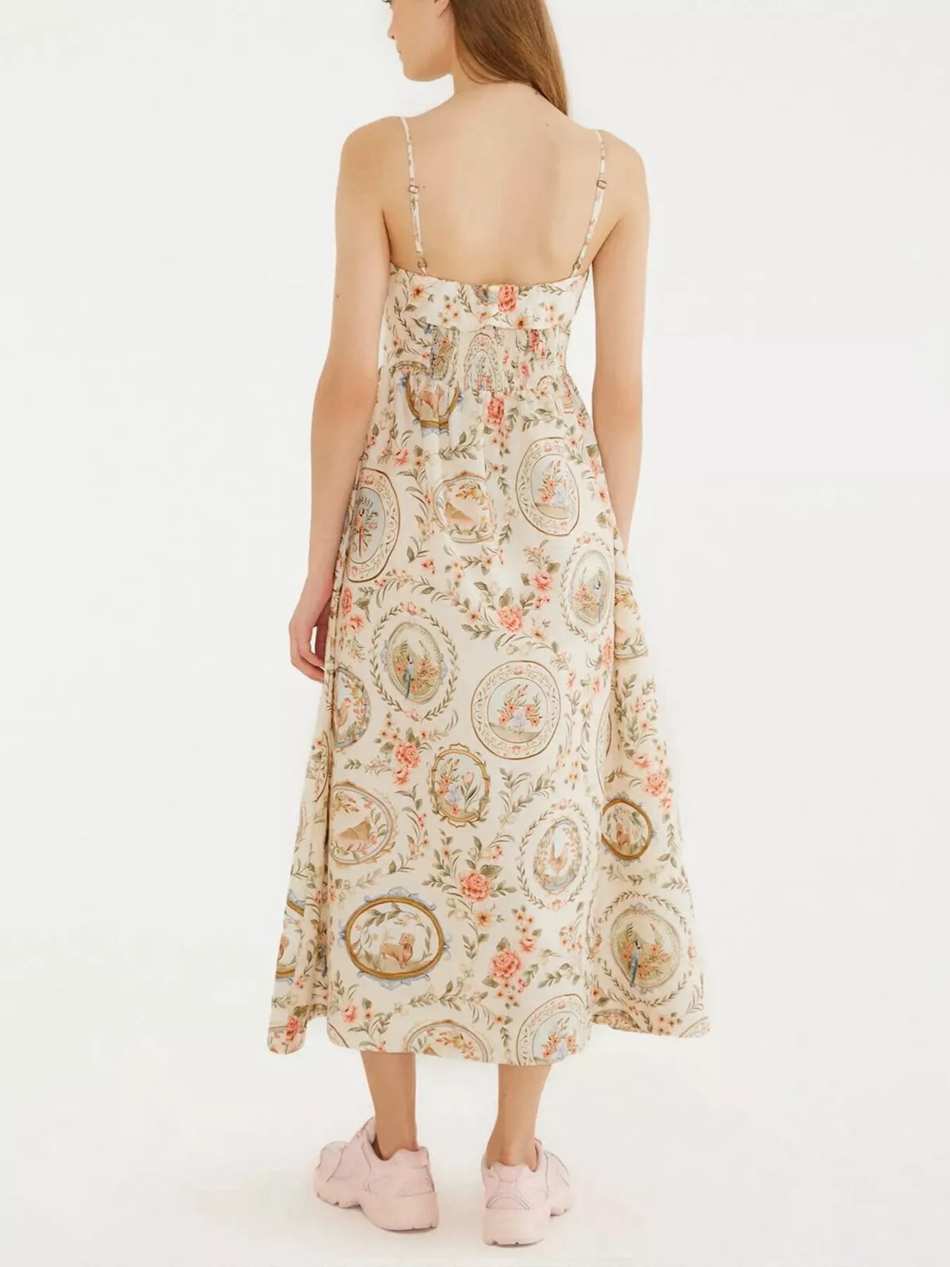 Floral Print Spaghetti Strap Midi Dress - Be Bliss Boutique