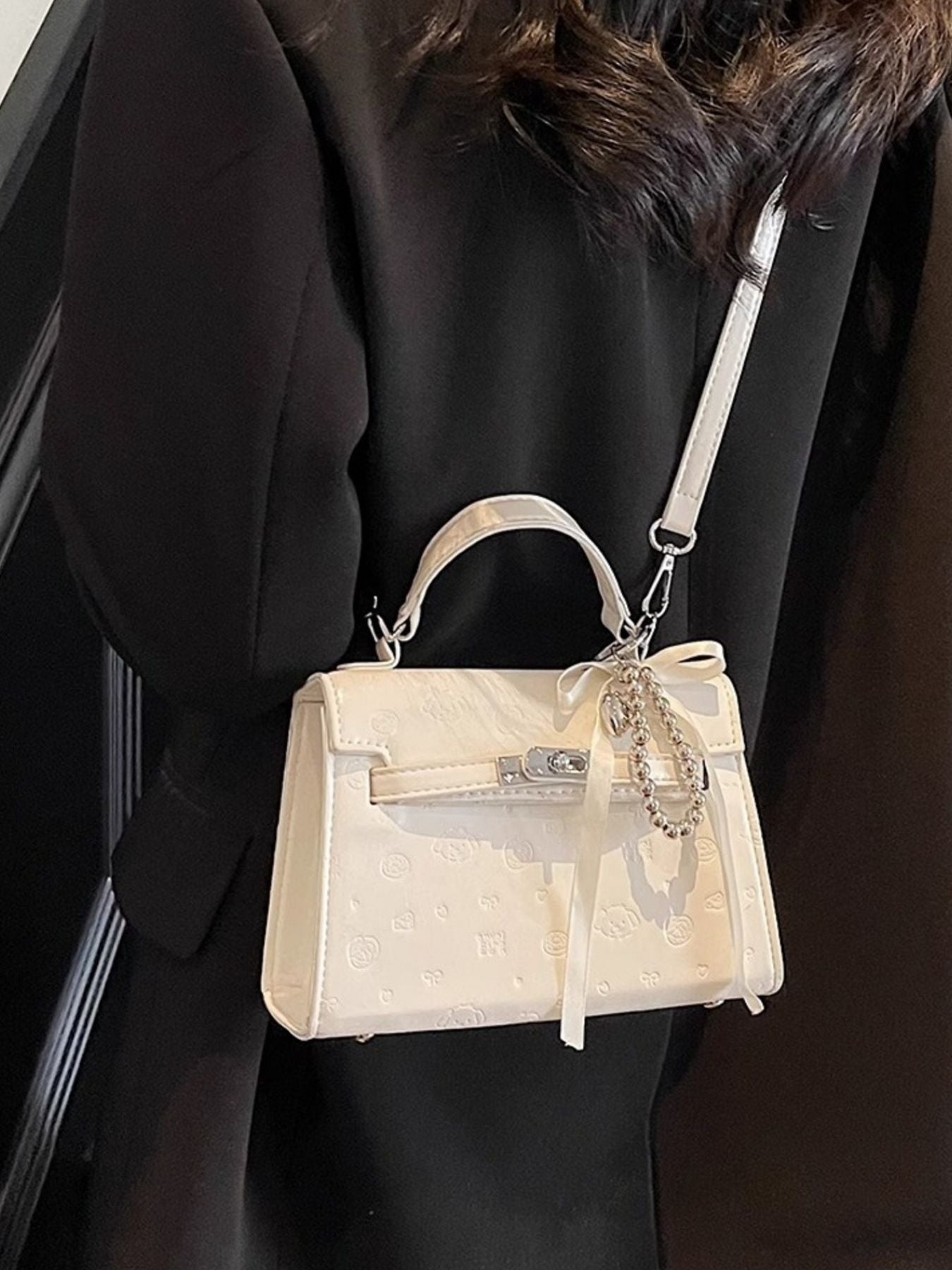 Embossed Pattern Flap Crossbody Bag - Be Bliss Boutique