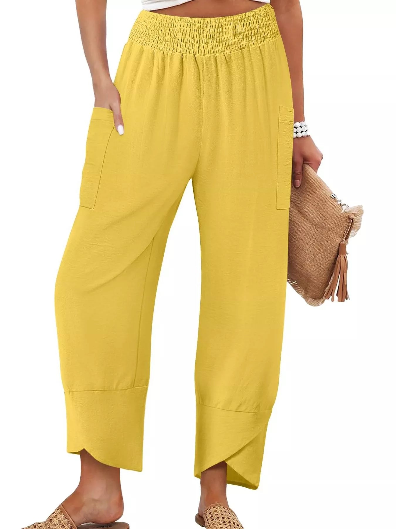 Elastic Waist Pants -  Be Bliss Boutique