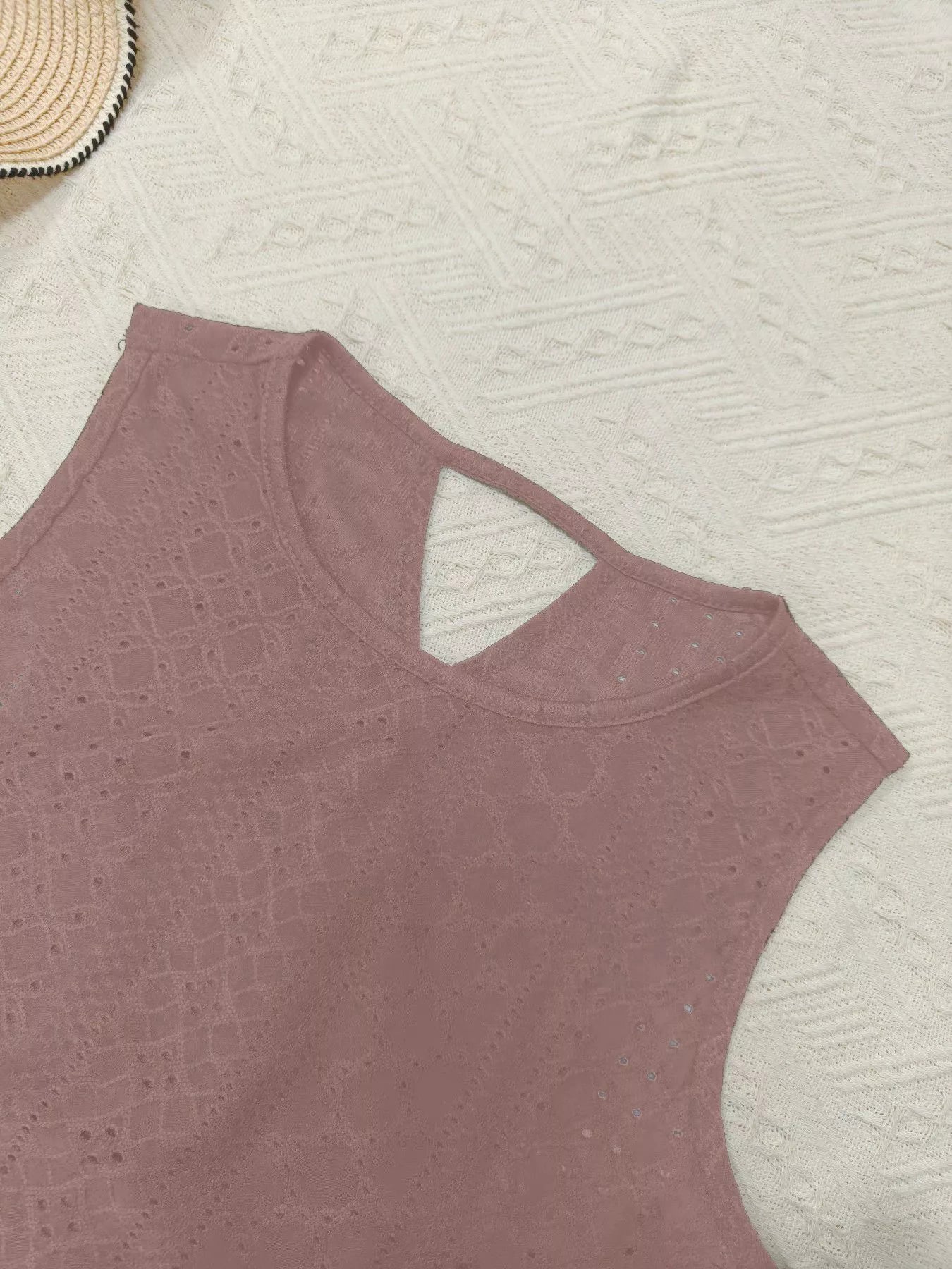 Hollow-Out Knit Tank Top - Be Bliss Boutique