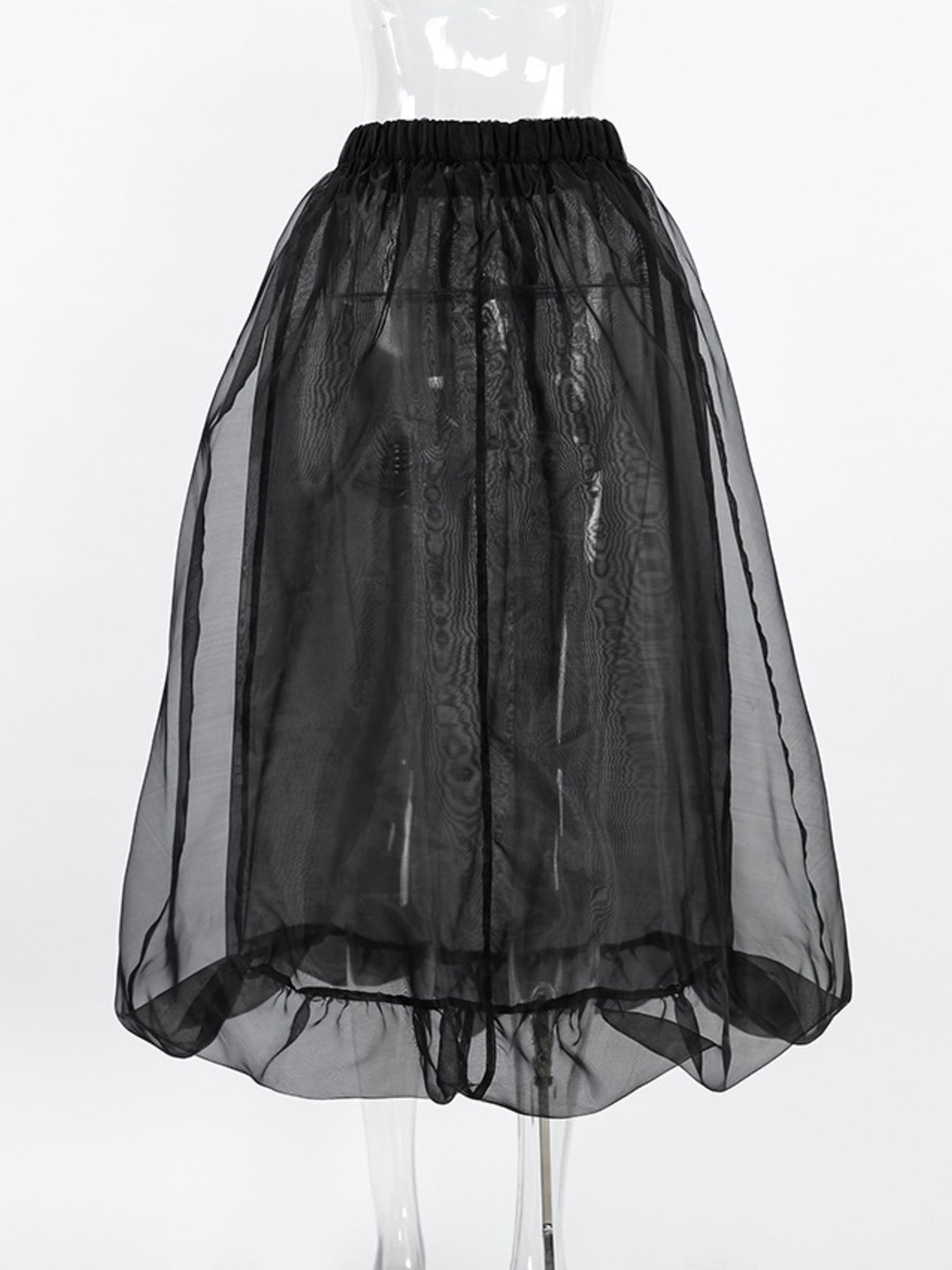 Sheer Flowy Elastic Waist Midi Skirt - Be Bliss Boutique