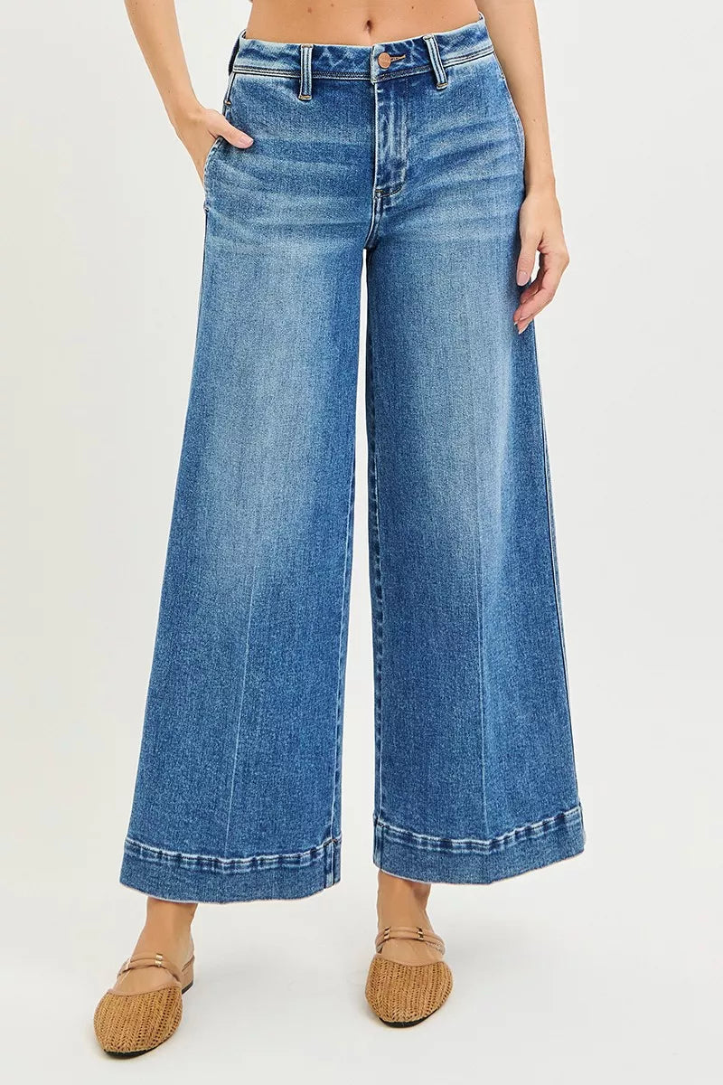 RISEN Jeans - Slouchy Ankle Wide Jeans - Be Bliss Boutique
