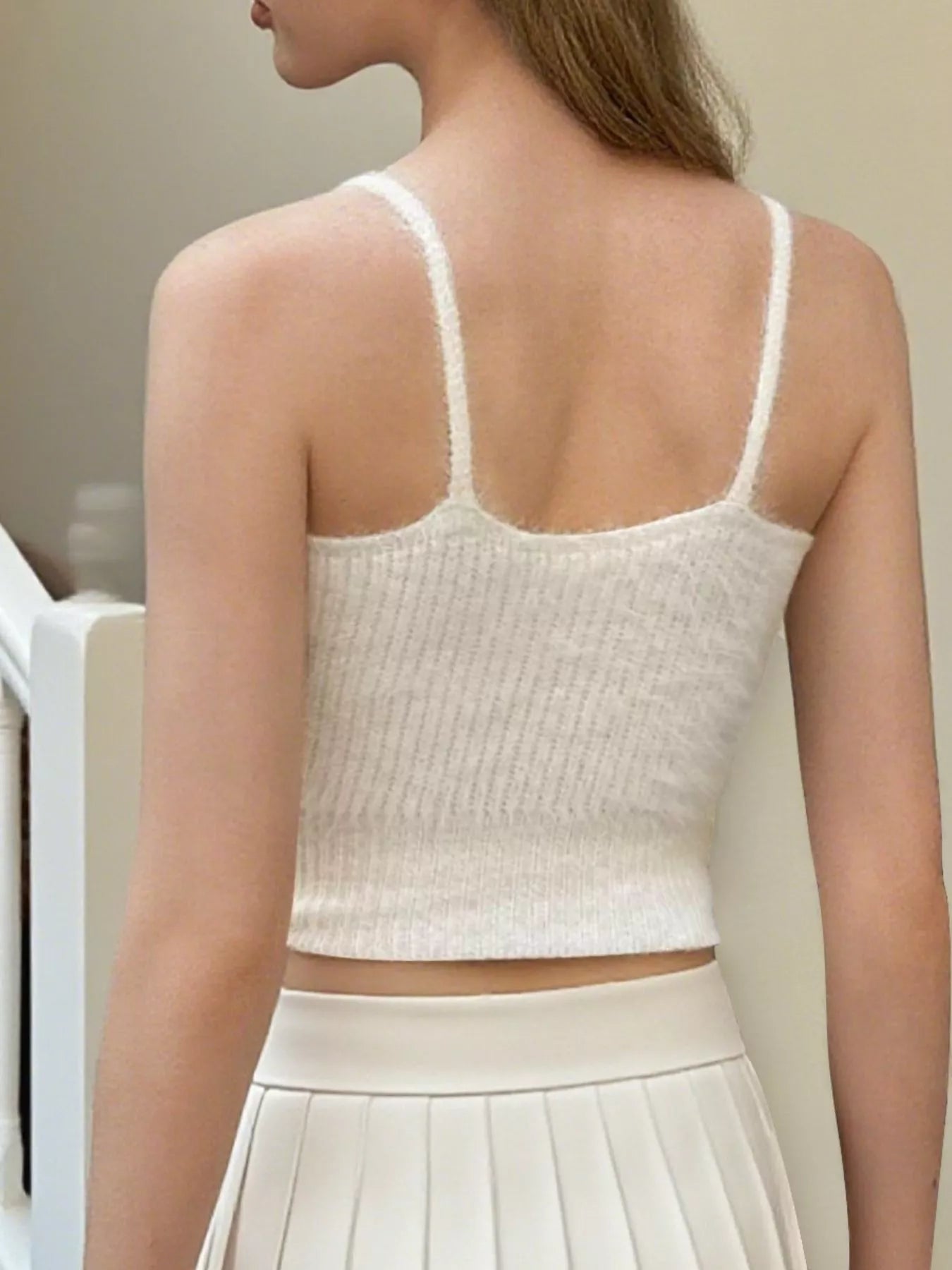Bow Scoop Neck Cropped Cami - Be Bliss Boutique