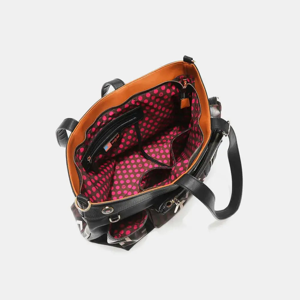 Nicole Lee USA Geometric Pattern Large Handbag | Be Bliss Boutique