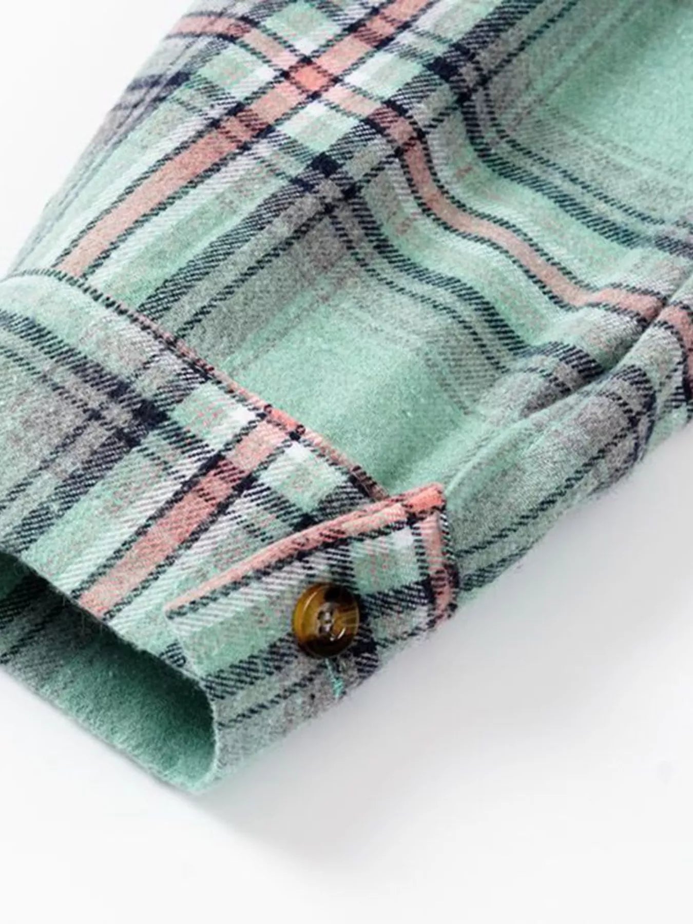 Plaid Button-Up Hooded Shirt with Chest Pocket - Be Bliss Boutique