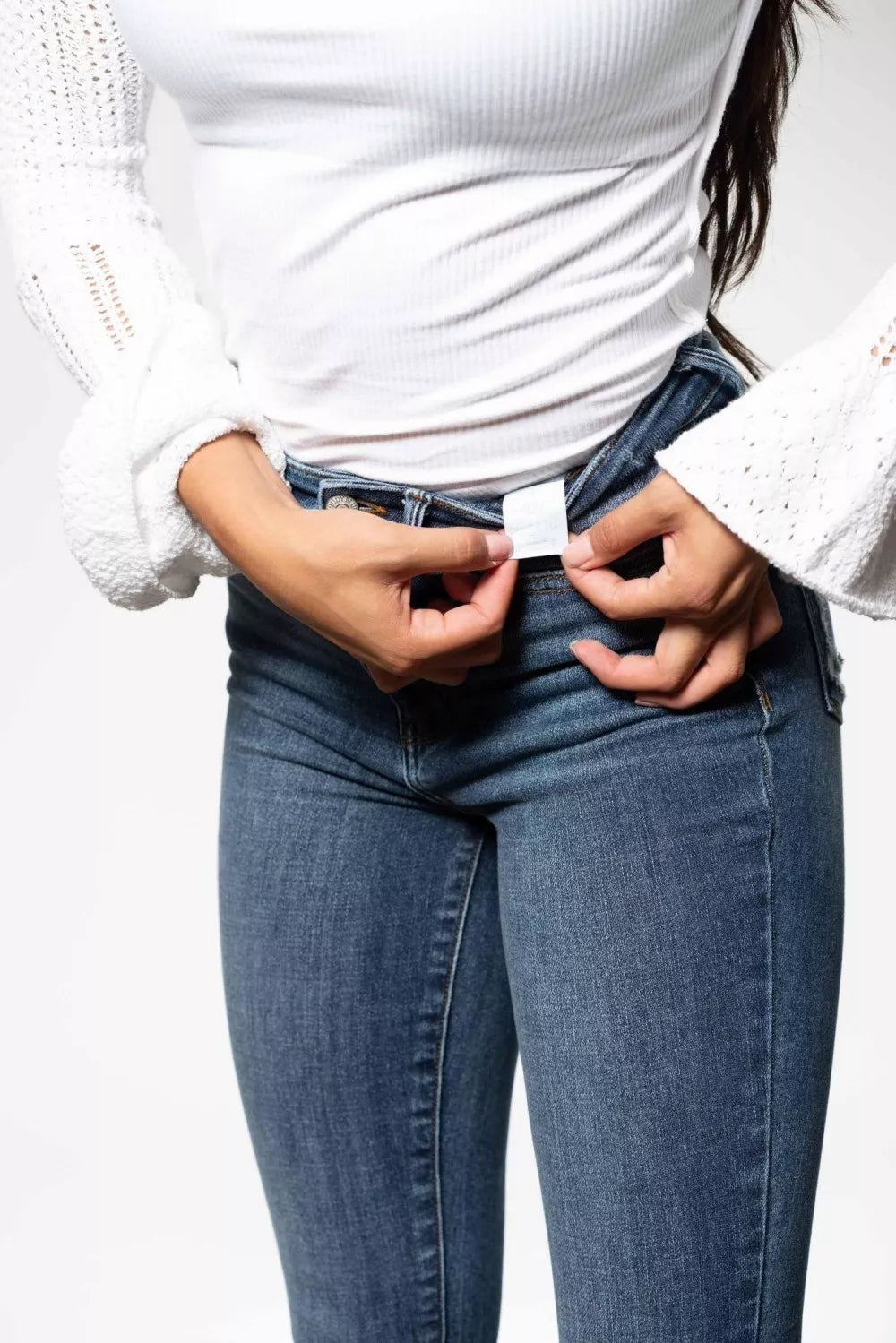 Judy Blue Jeans - High Waist Skinny Jeans with Destroy & Shark Bit Hem - Be Bliss Boutique