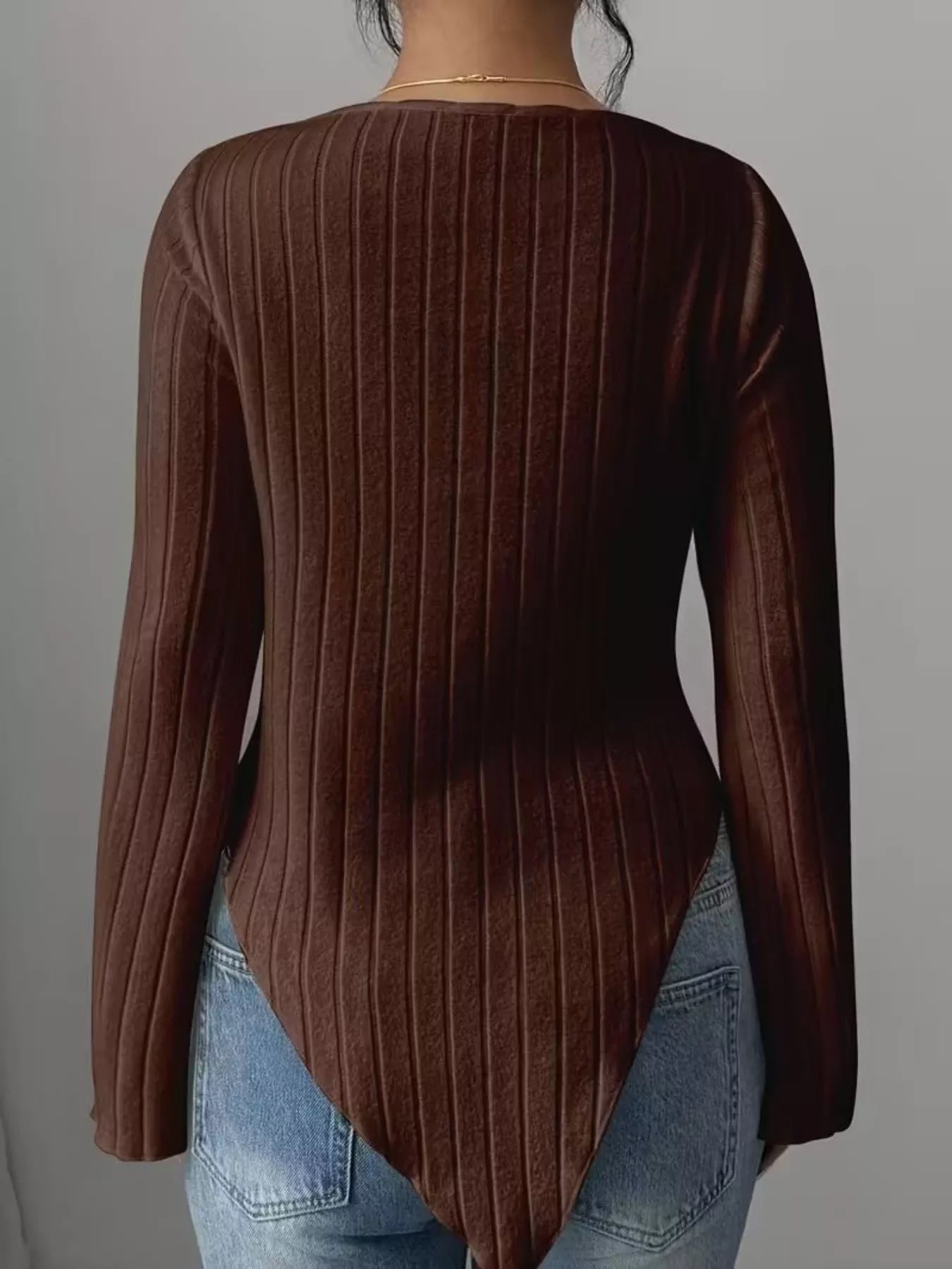 Cowl Neck Ribbed Knit Top - Be Bliss Boutique