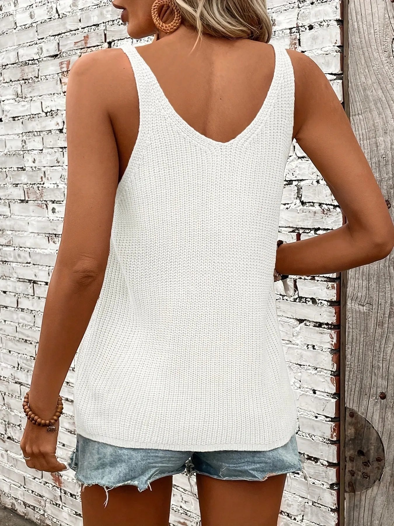Basic Style V-Neck Knit Cami -  Be Bliss Boutique