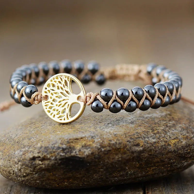 Alloy Braided Natural Stone Bracelet - Be Bliss Boutique