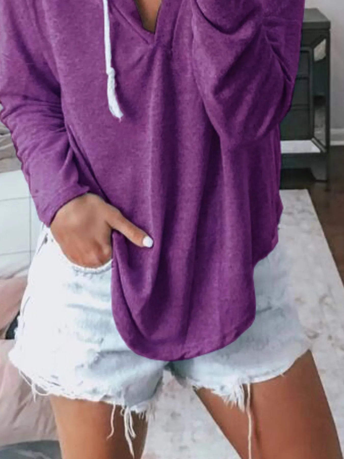 Full Size Drawstring Long Sleeve Hoodie Plus Size - Be Bliss Boutique