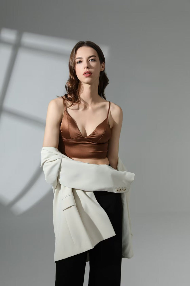 Backless Camisole Bralette with Triangle Cup and Thin Strap For Women, SoHo, BYMANYC New York. -  Be Bliss Boutique