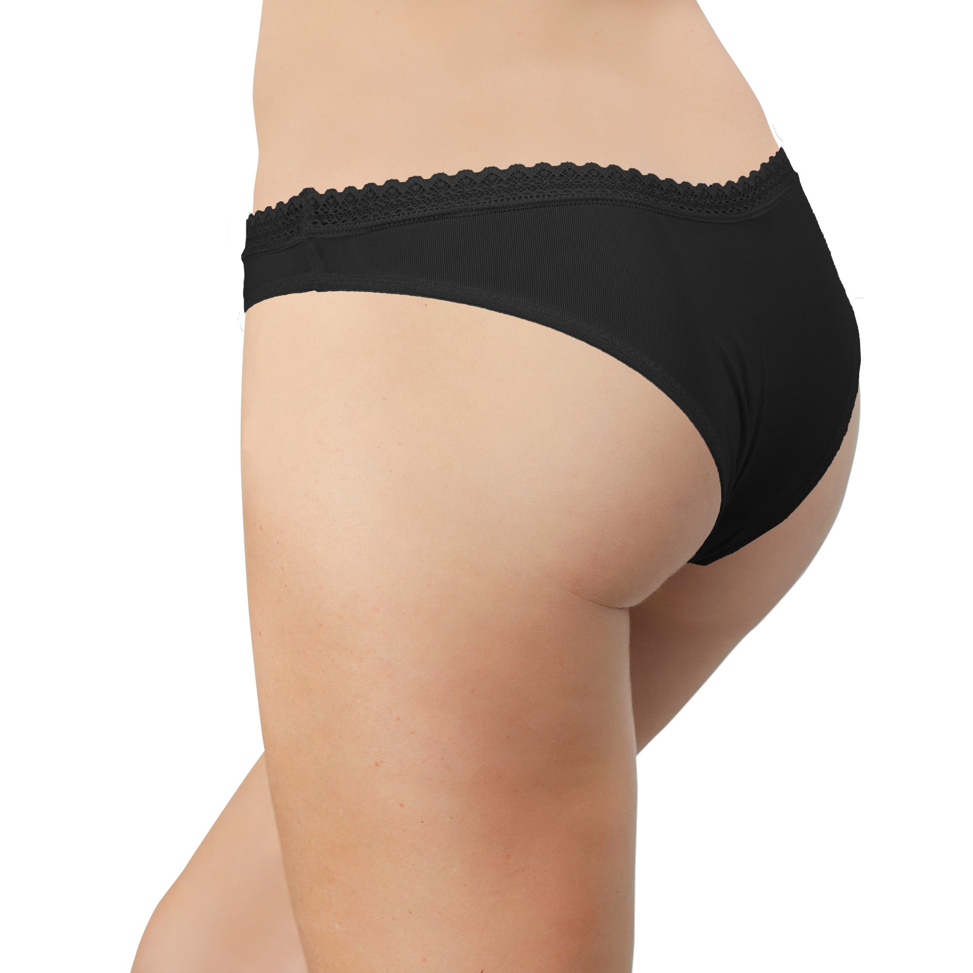 V-Front Mesh Thong with Lace, XS-2X - Be Bliss Boutique