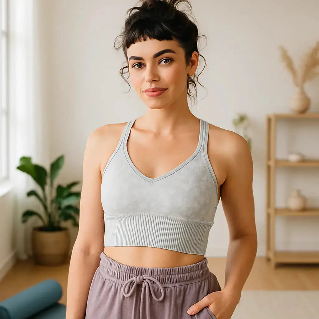 Zenana Washed Seamless Crisscross Racerback Tank Top |  Be Bliss Boutique
