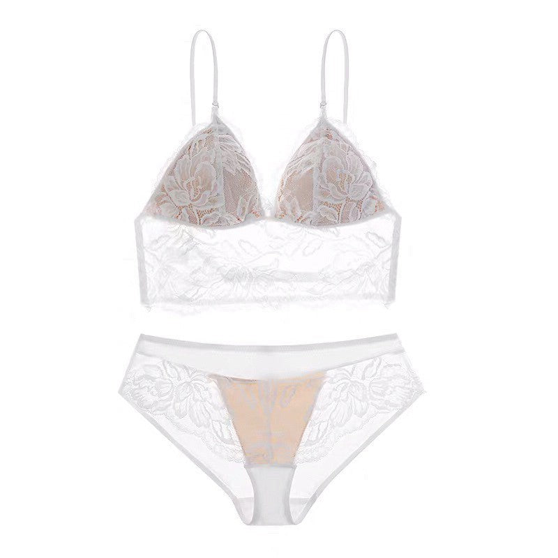 French Style Non-Wired Lace Bra Set with Triangle Cup and Backless Design For Women, SoHo, BYMANYC New York. -  Be Bliss Boutique