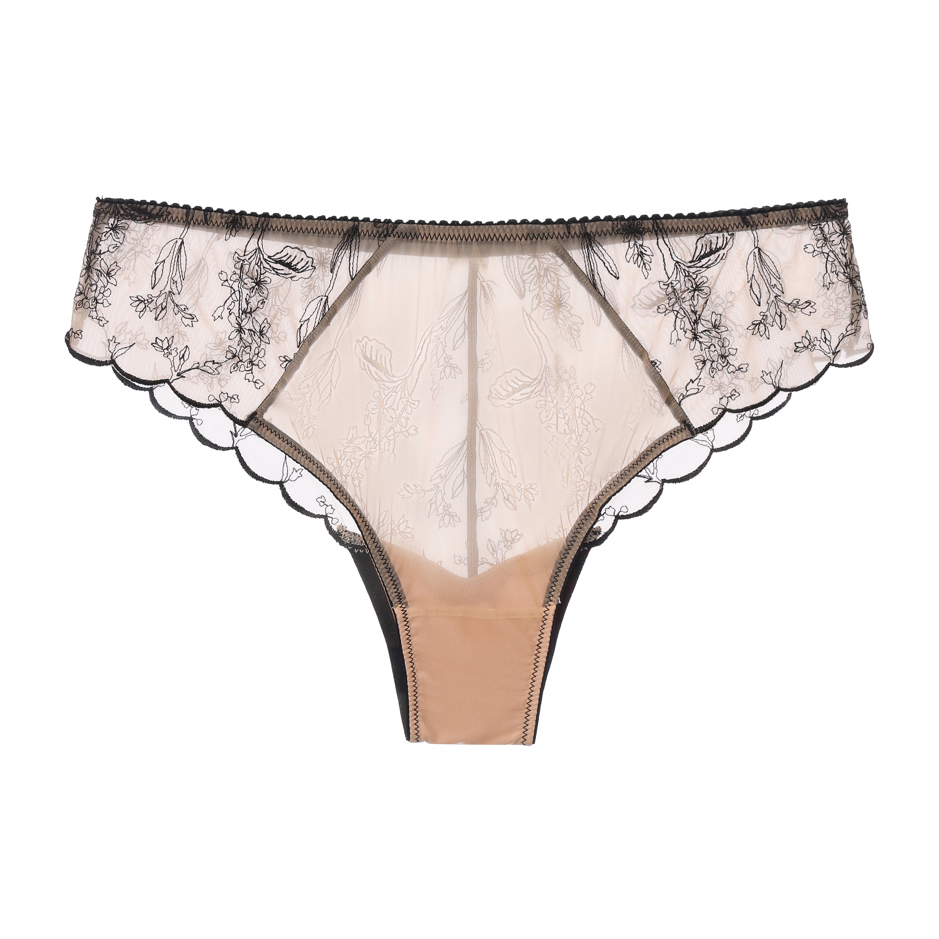 Kim Embroidery Cheeky Panties on Jelly Fabric - Be Bliss Boutique