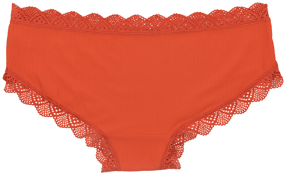 Pretty Red Lace-Trim Hipster – Silky & Flattering S–XL - Be Bliss Boutique