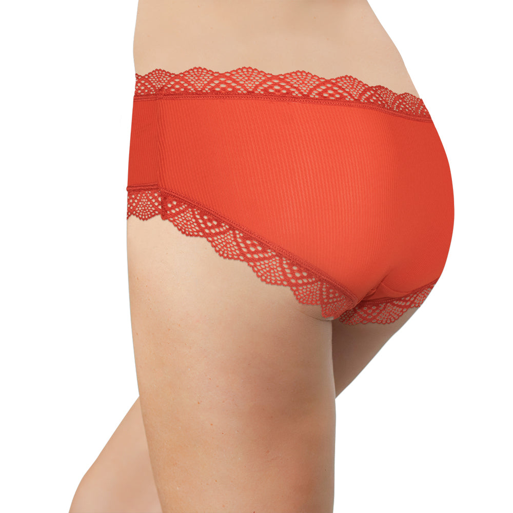 Pretty Red Lace-Trim Hipster – Silky & Flattering S–XL - Be Bliss Boutique