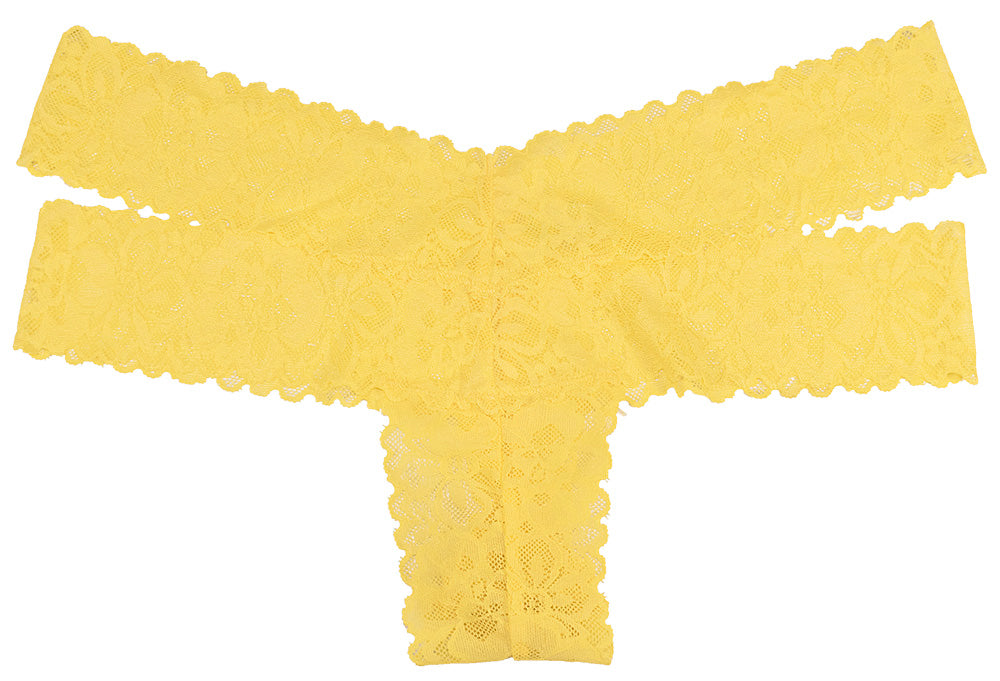 Yellow All Lace Thong with Double Bands - Be Bliss Boutique