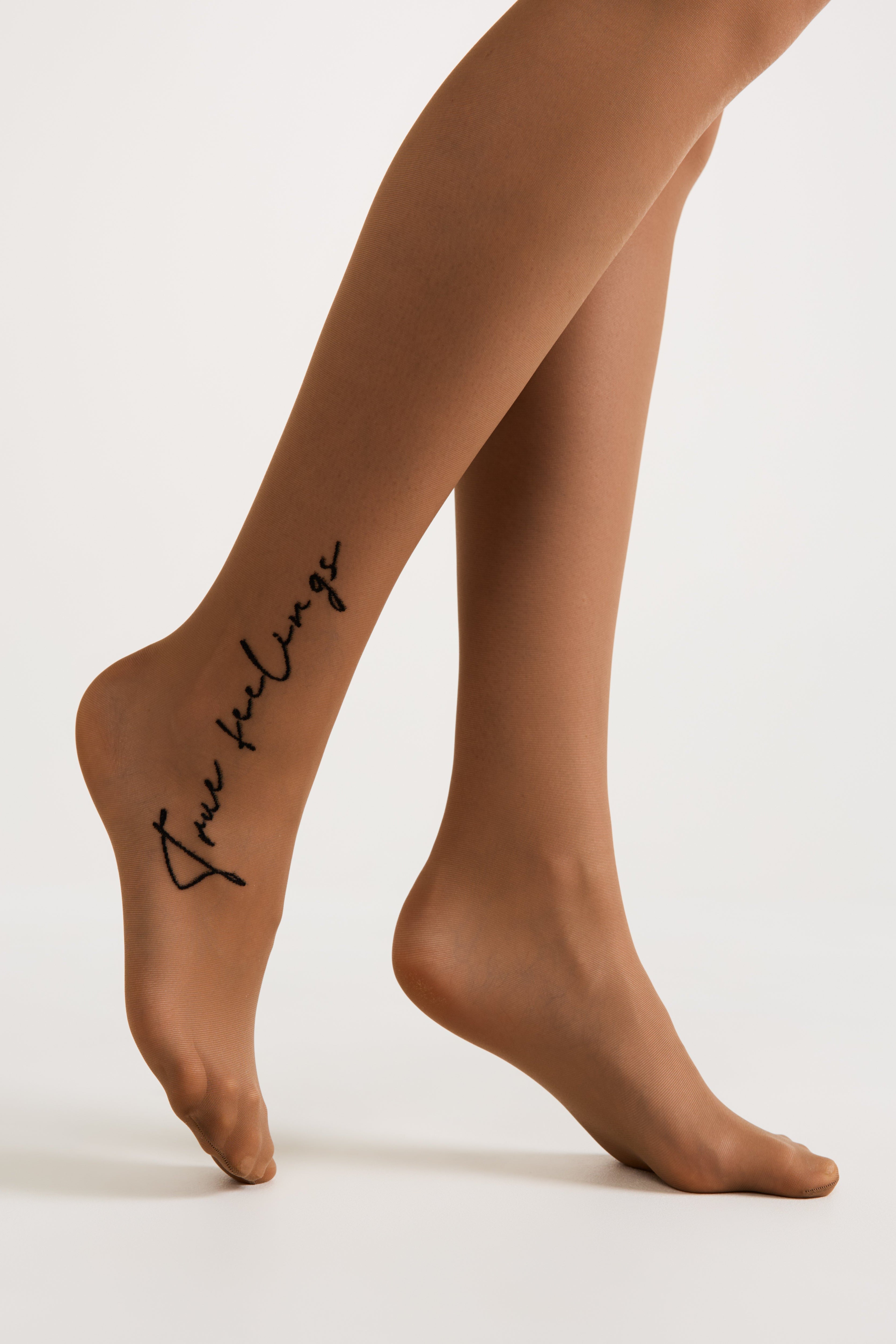 Fantasy Tights Conte True Love - Tattoo Style Print - Be Bliss Boutique