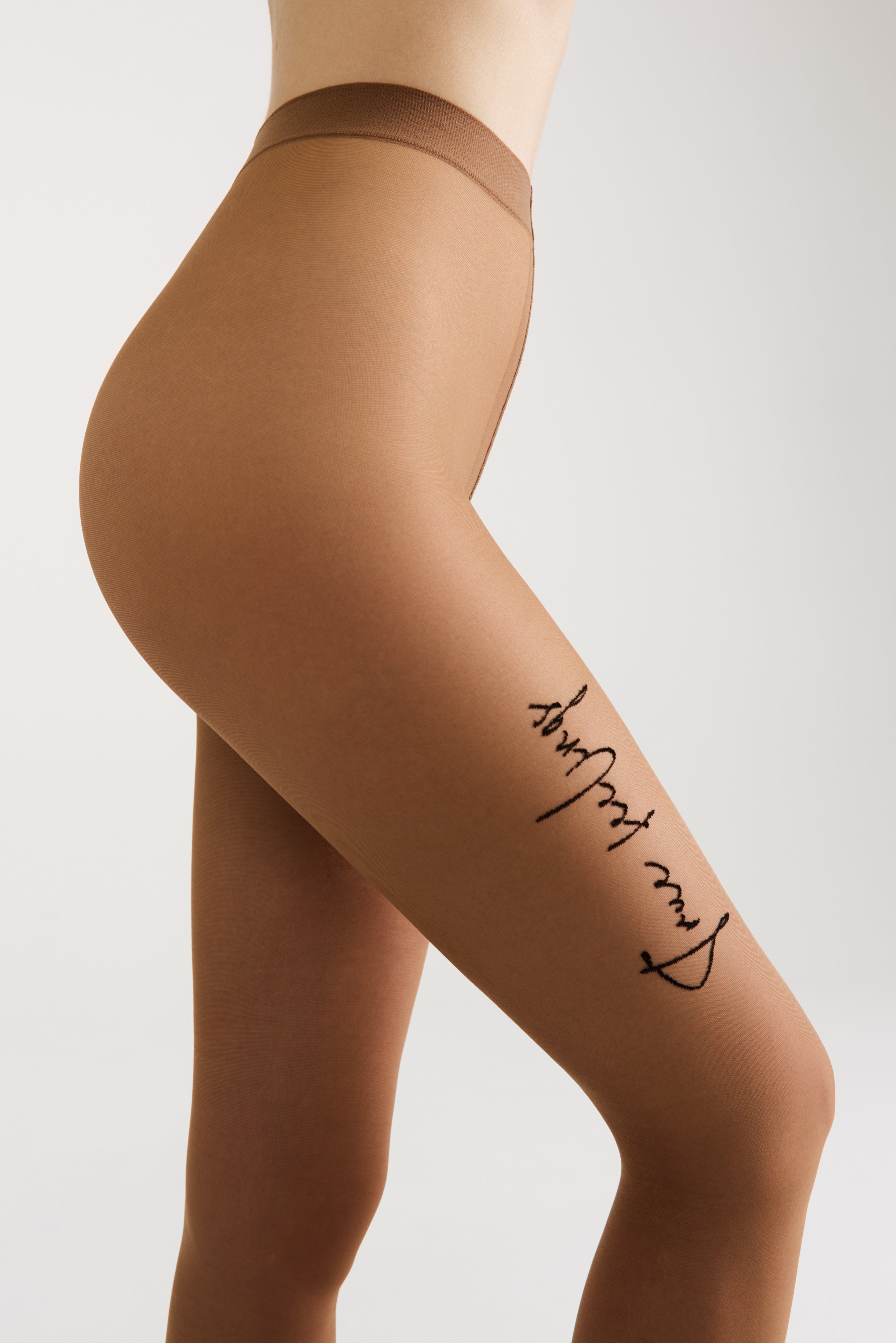 Fantasy Tights Conte True Love - Tattoo Style Print - Be Bliss Boutique