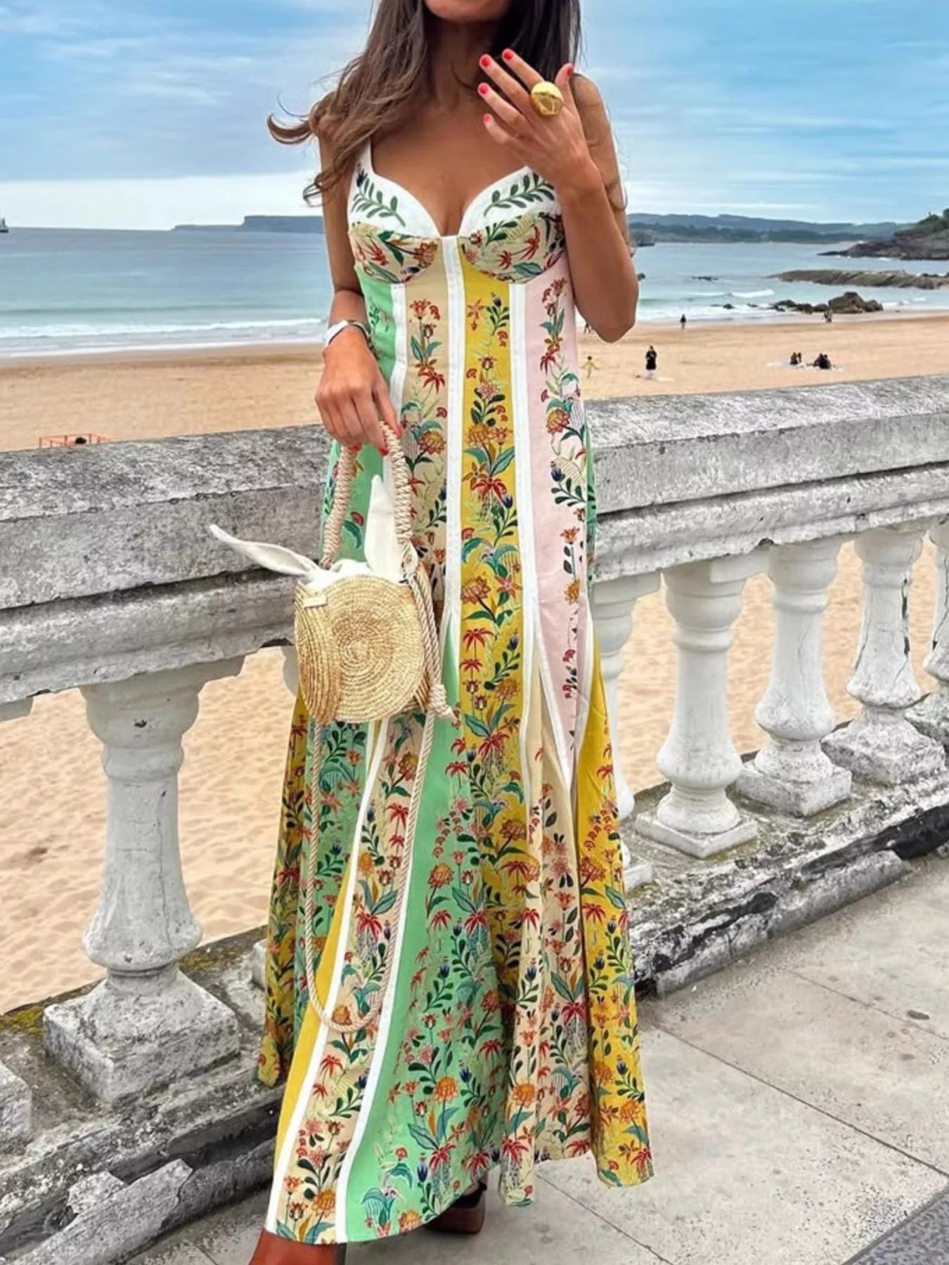 Floral Print Sweetheart Neck Maxi Dress | Be Bliss Boutique Floral Print Sweetheart Neck Maxi Dress | Be Bliss Boutique