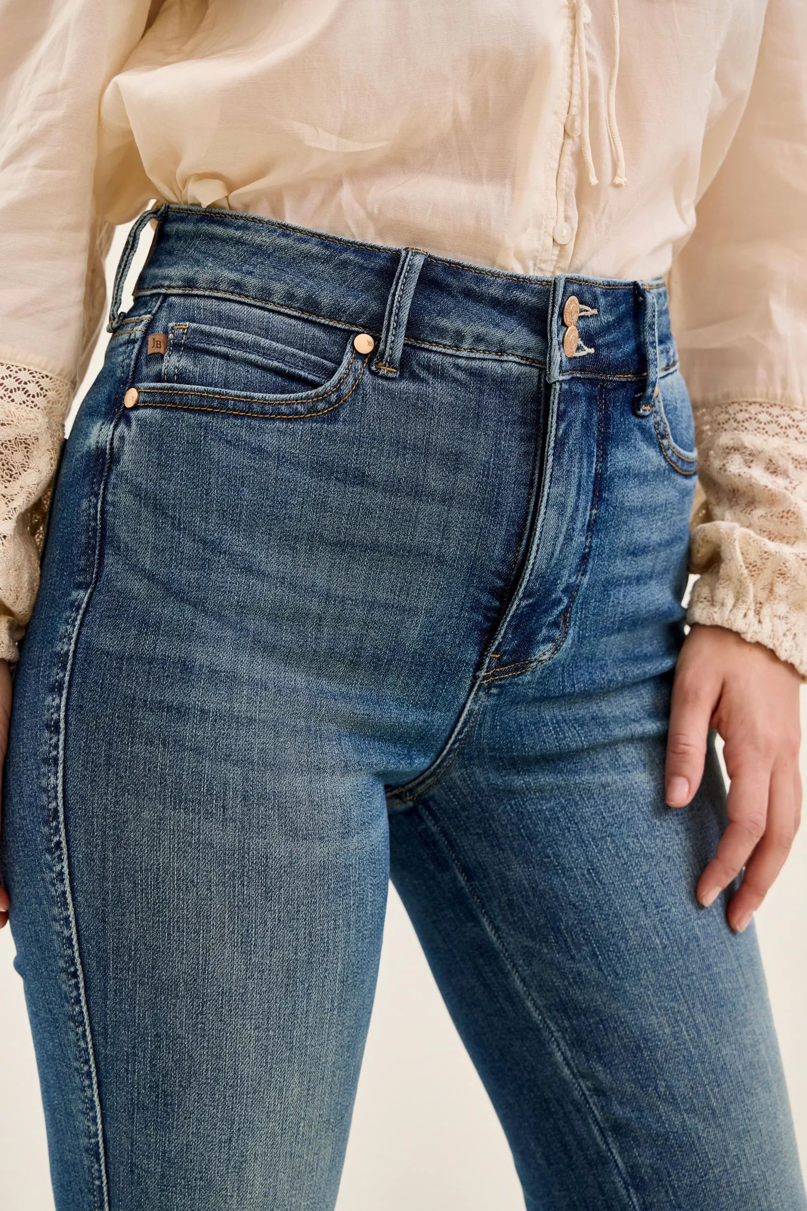 Judy Blue High Waist Double Button Tummy Control Flare Jeans - Be Bliss Boutique