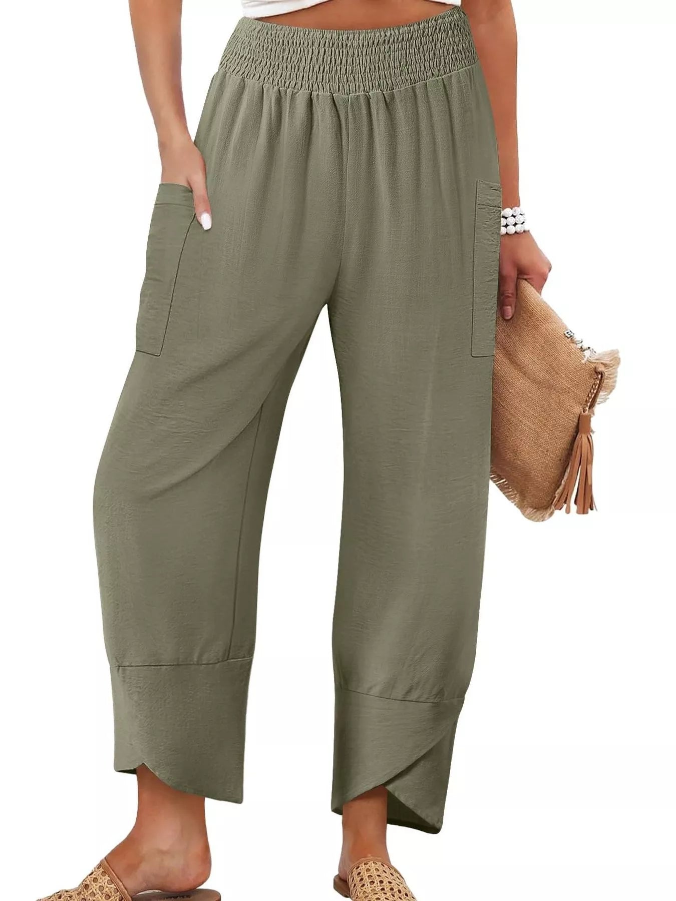 Elastic Waist Pants -  Be Bliss Boutique