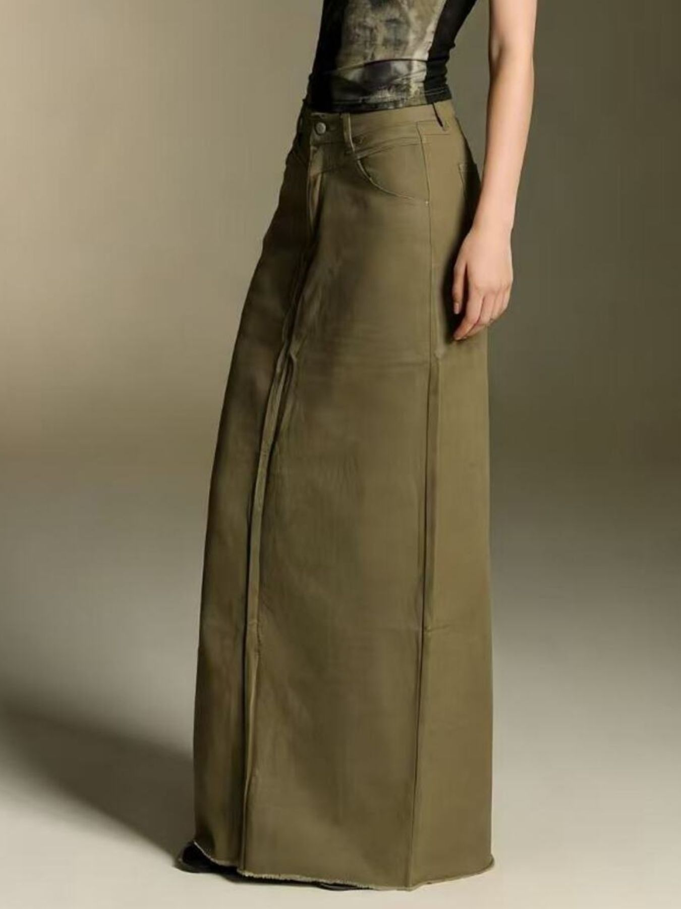 Raw Hem Maxi Denim Skirt - Be Bliss Boutique