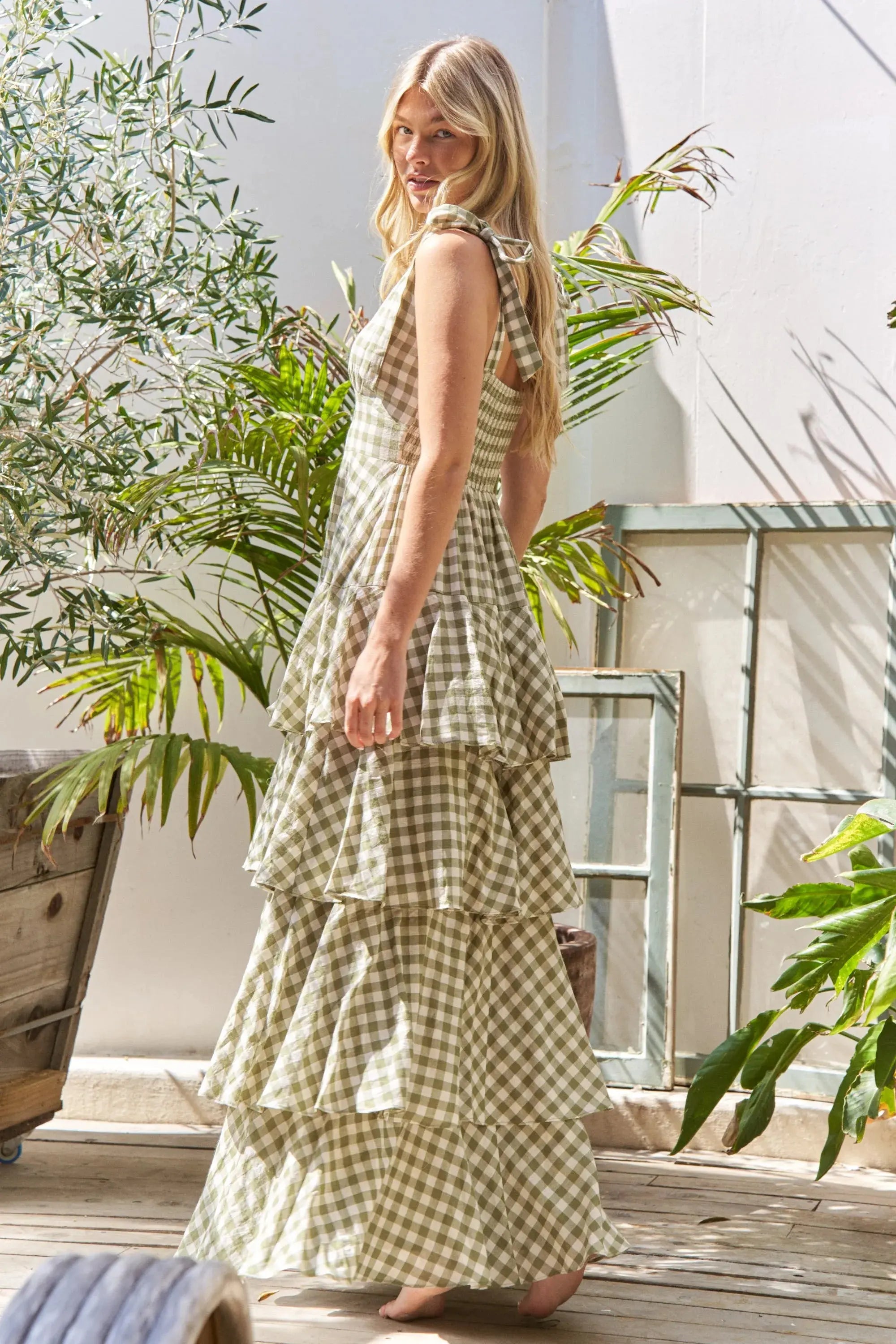 Jade By Jane Gingham Tiered Maxi Dress | Be Bliss Boutique