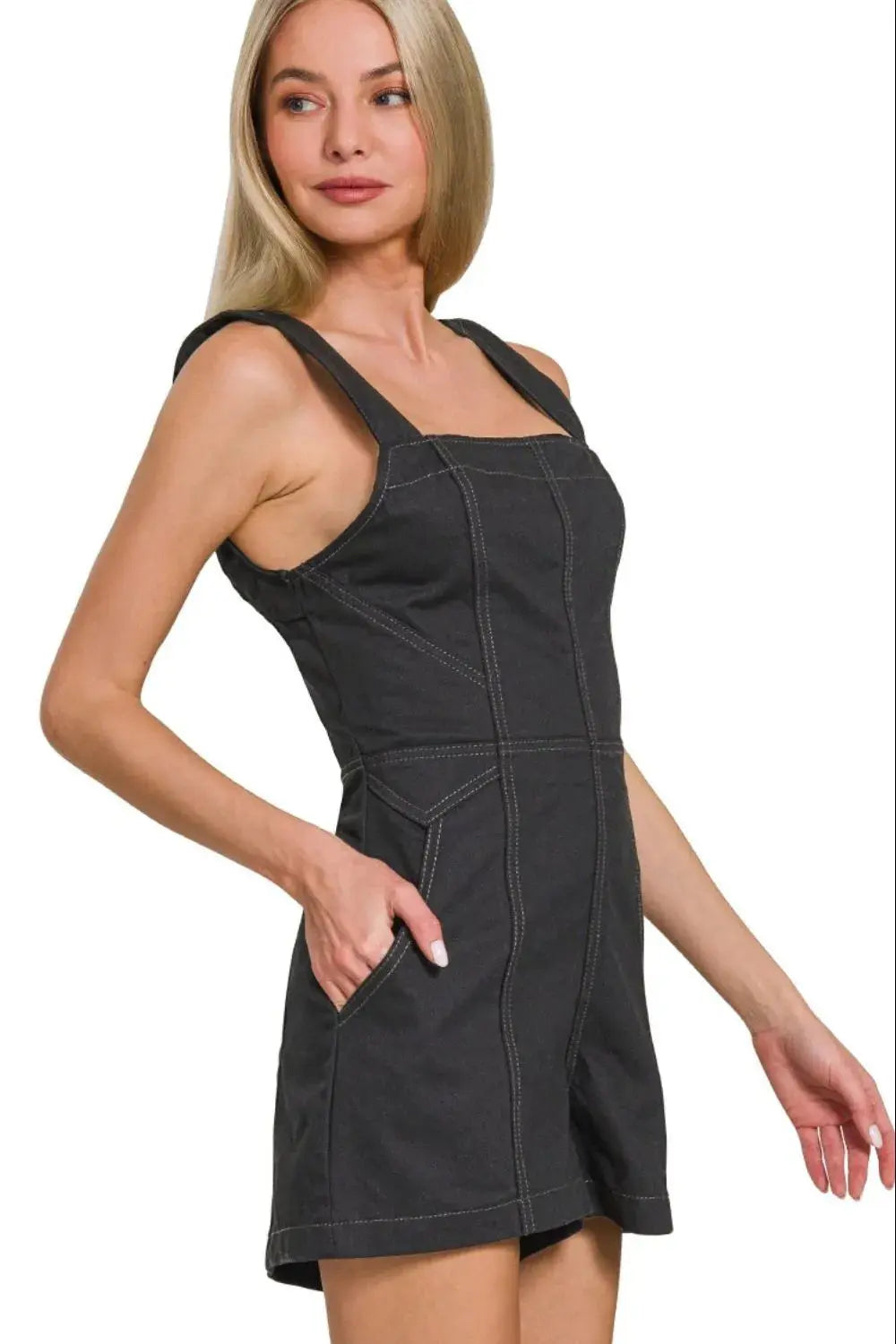 Zenana Tie Back Romper |  Be Bliss Boutique