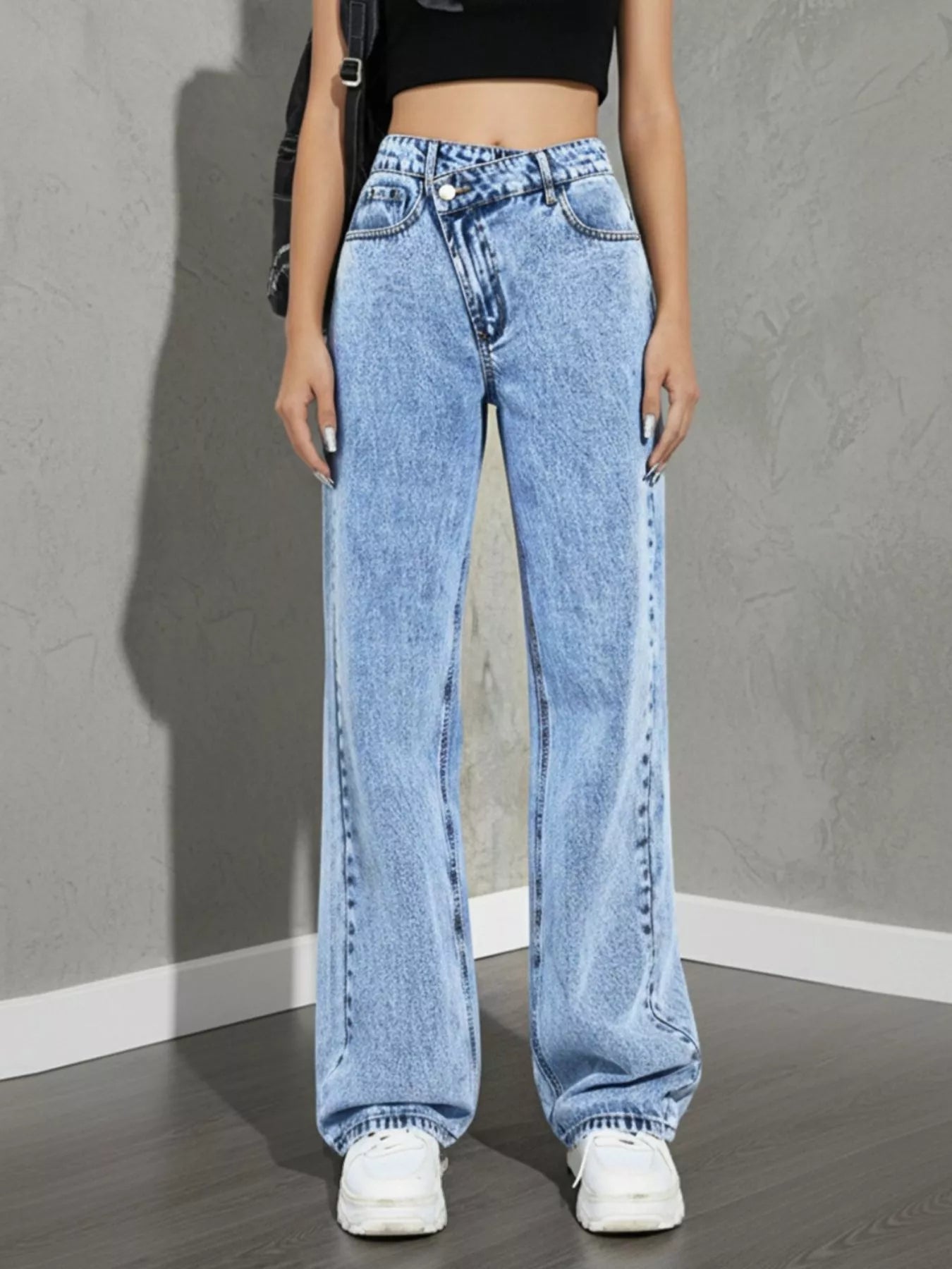 High Waist Wide Leg Denim Jeans - Be Bliss Boutique