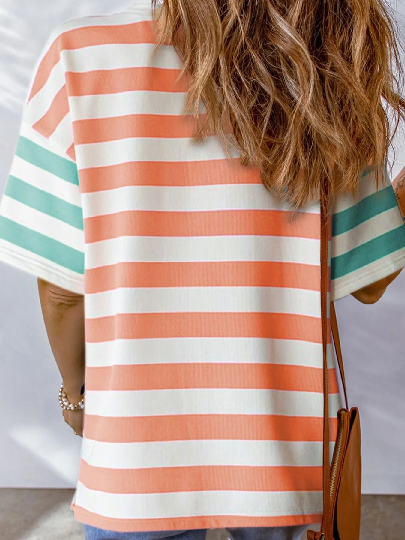 Striped Oversized Short Sleeve T-Shirt -  Be Bliss Boutique