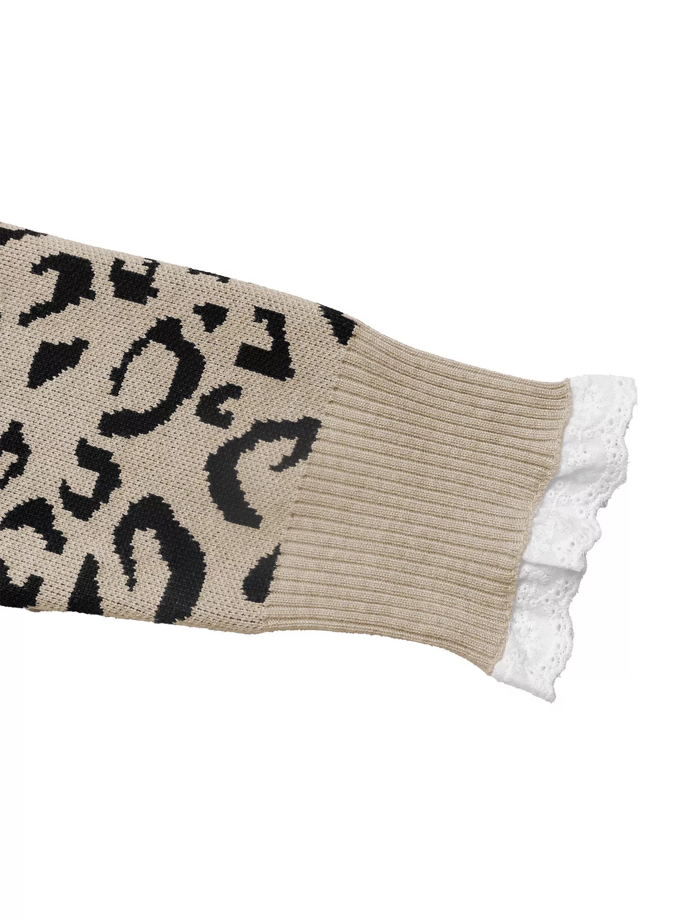 Frill Leopard Long Sleeve Sweater - Be Bliss Boutique