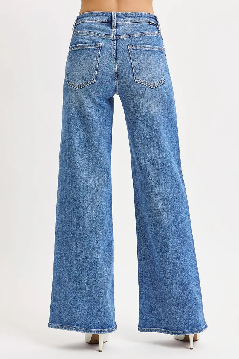RISEN Full Size High Rise Wide Leg Jeans Plus Size -  Be Bliss Boutique