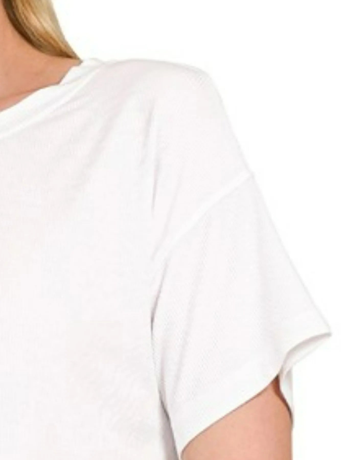 Zenana Ribbed Round-Neck Crop T-Shirt -  Be Bliss Boutique