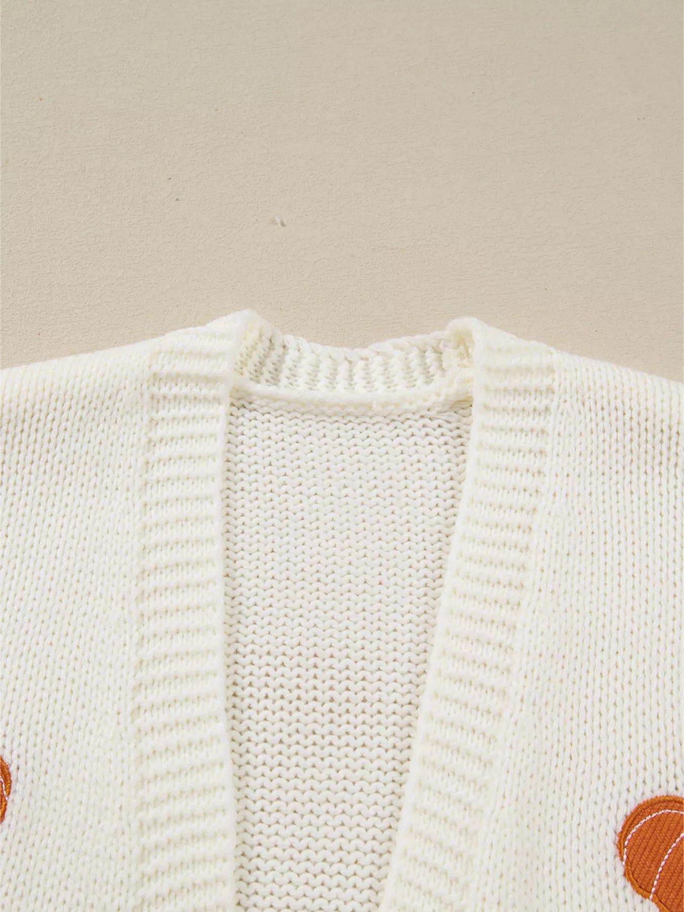 Halloween Pumpkin Embroidered Knit Cardigan -  Be Bliss Boutique