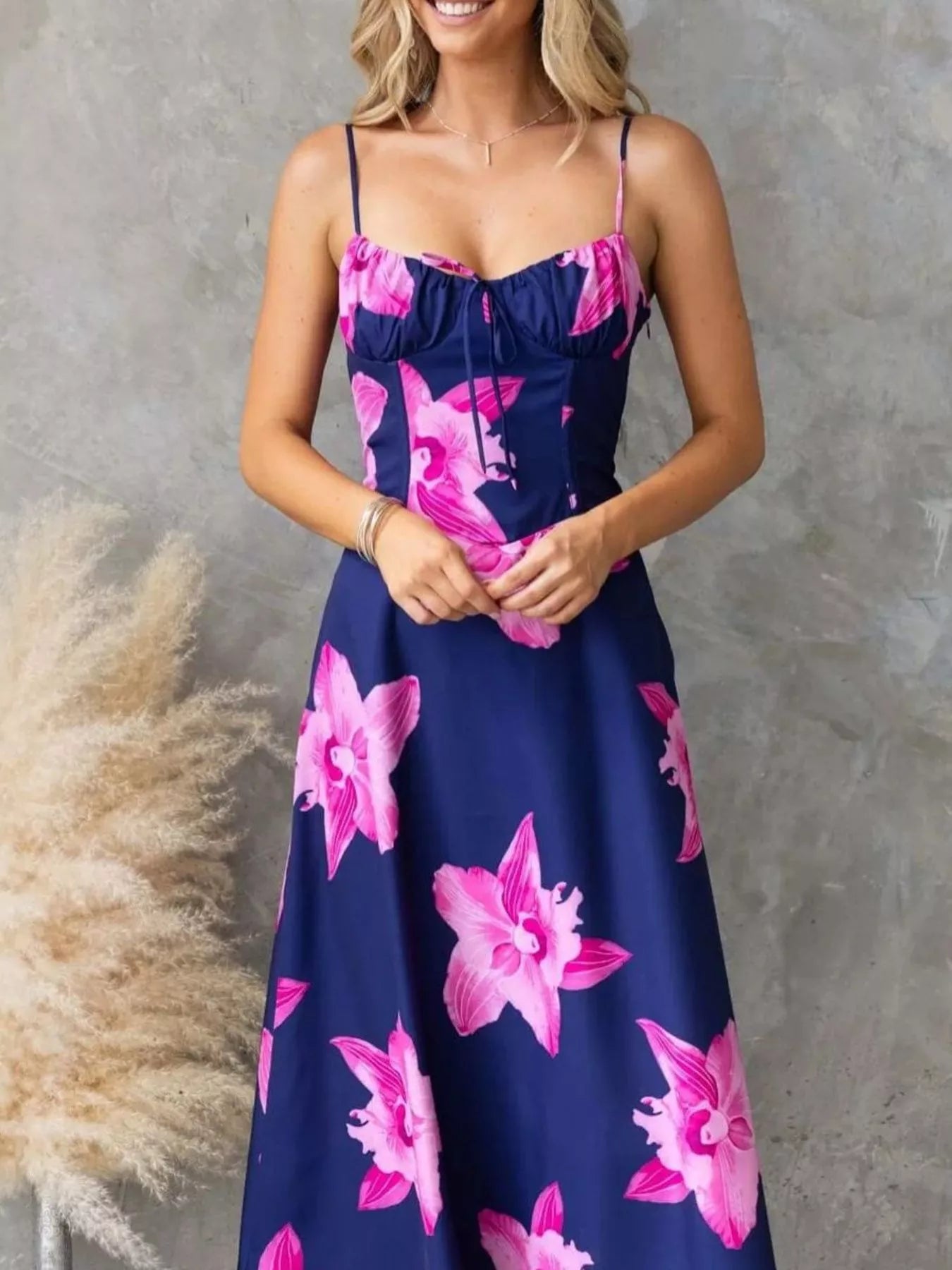 Floral Print Midi Cami Dress - Be Bliss Boutique