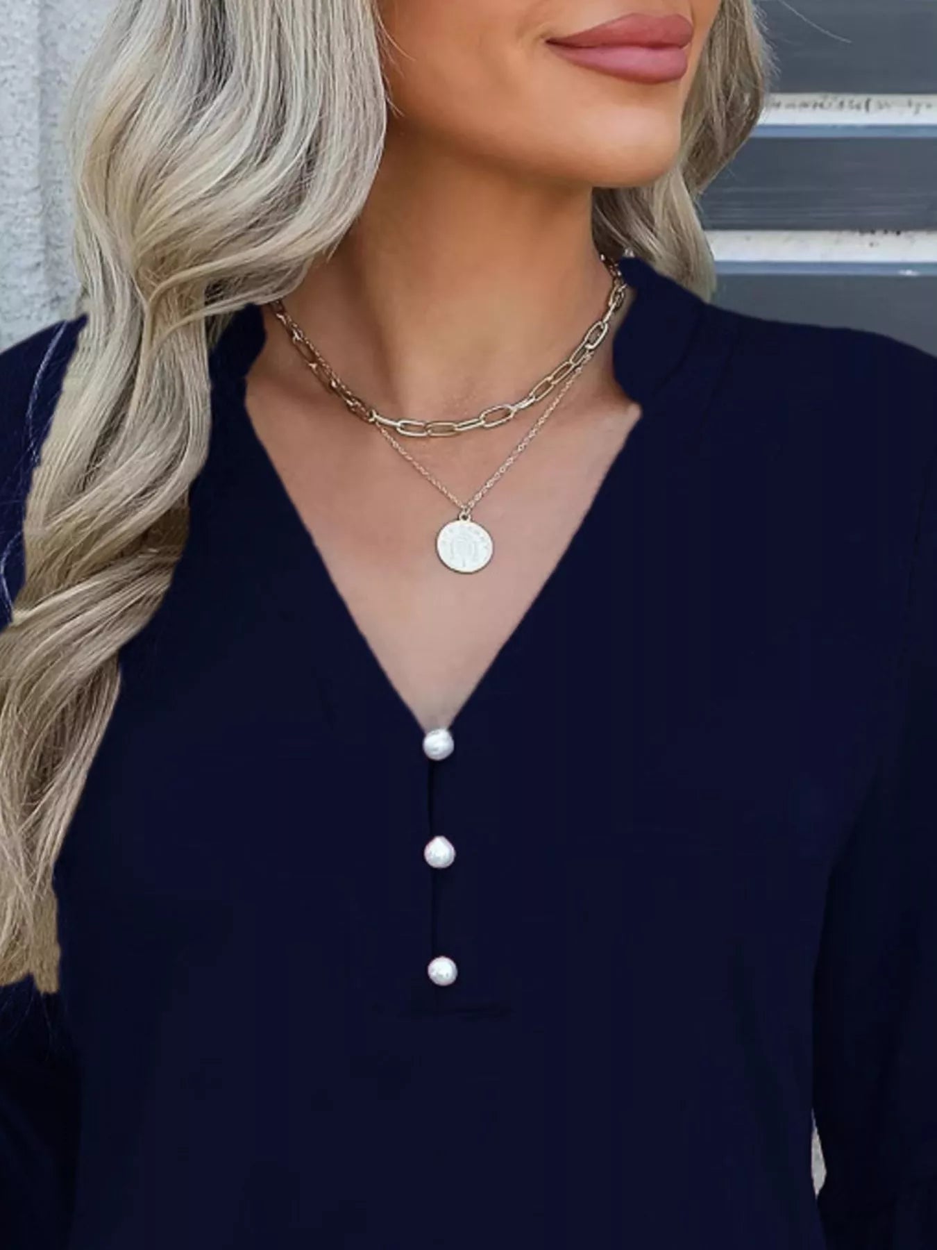 Full Size Notched Flounce Sleeve Blouse Plus Size - Be Bliss Boutique