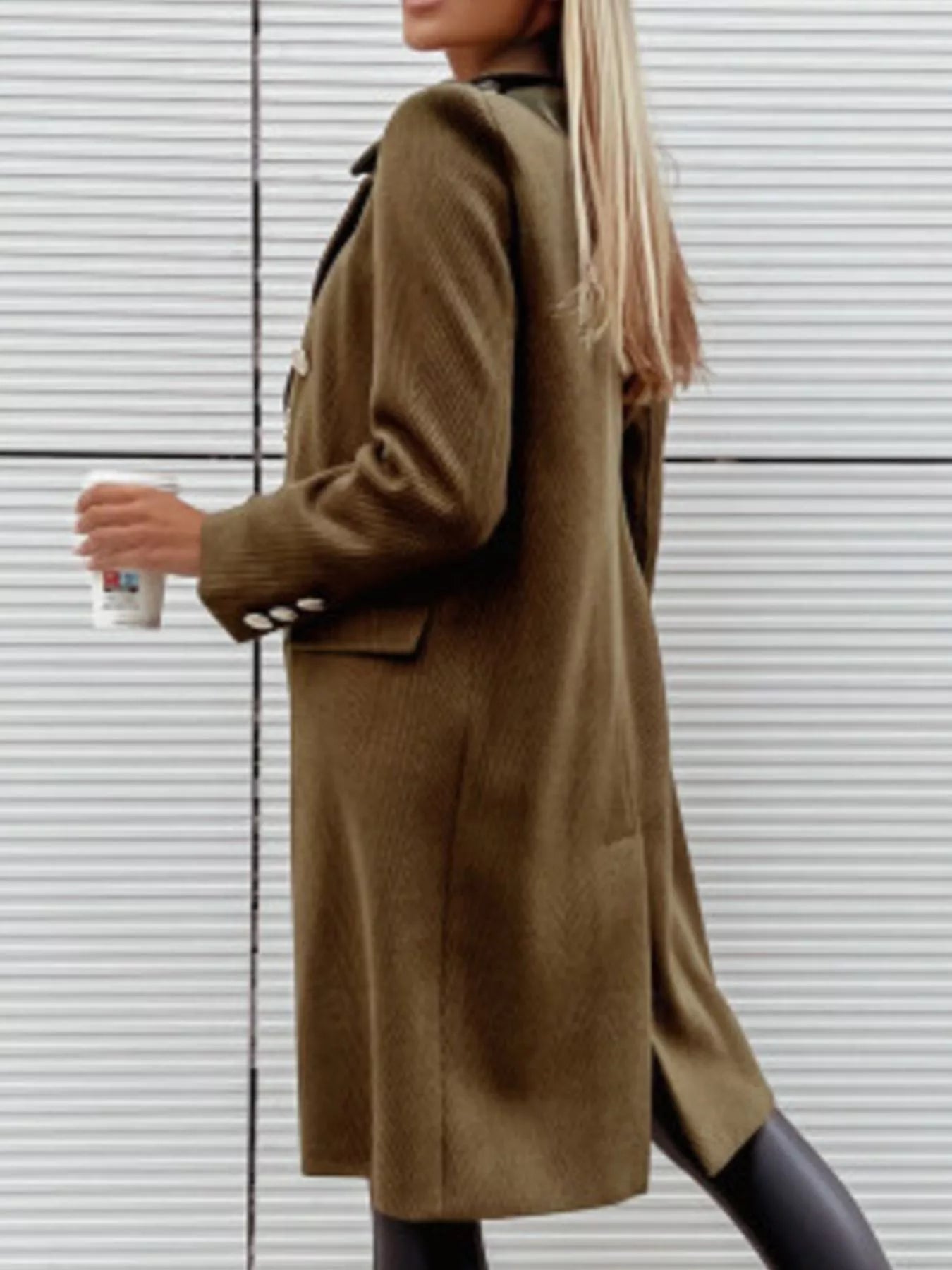 Double-Breasted Long Sleeve Coat -  Be Bliss Boutique