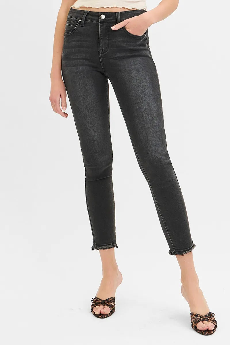 RISEN Jeans - Full Size Tummy Control Mid Rise Crop Skinny Jeans -  Be Bliss Boutique