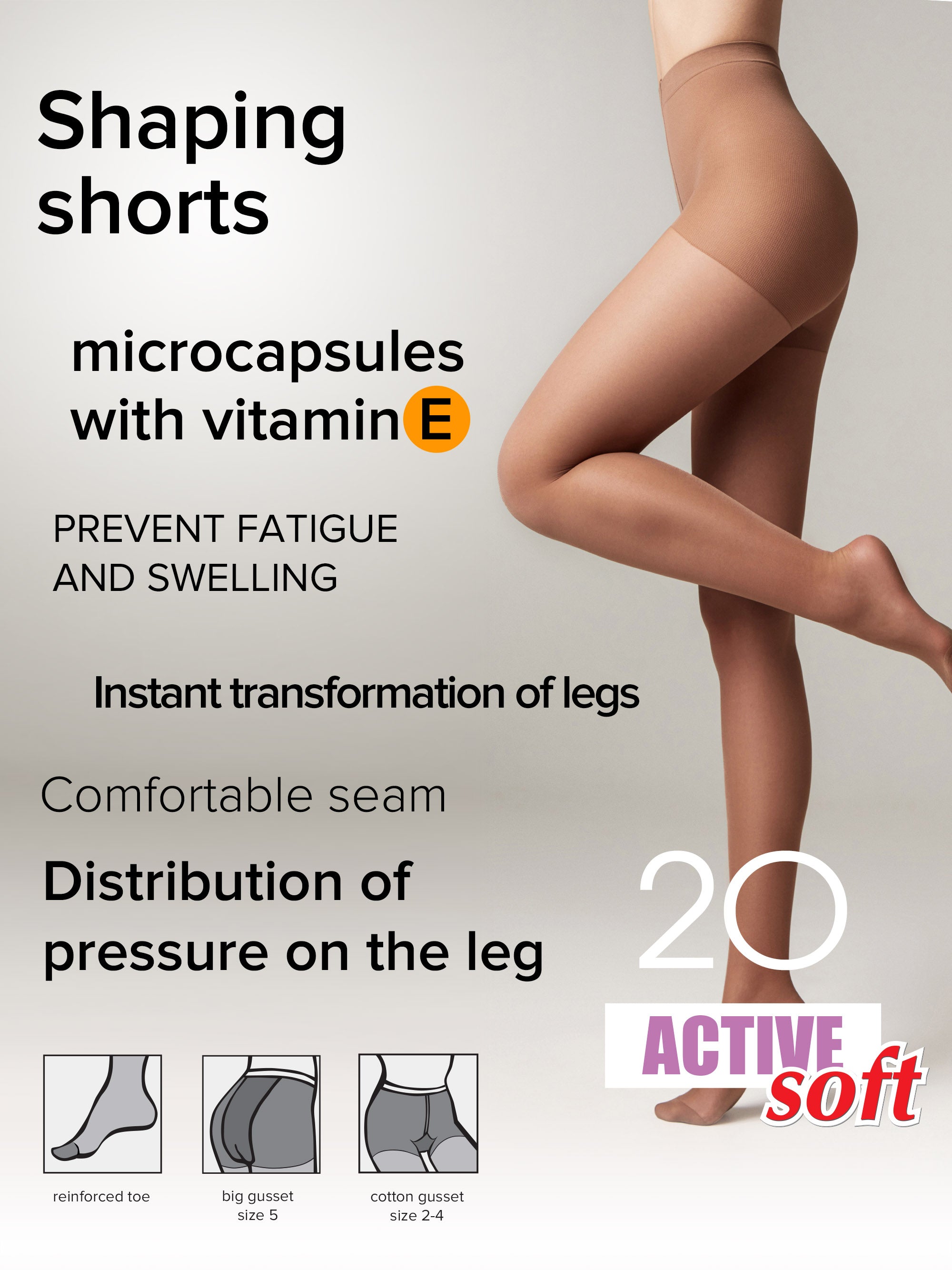 Tights Conte Active Soft 20 Den - Shaping Support with Vitamin E - Be Bliss Boutique